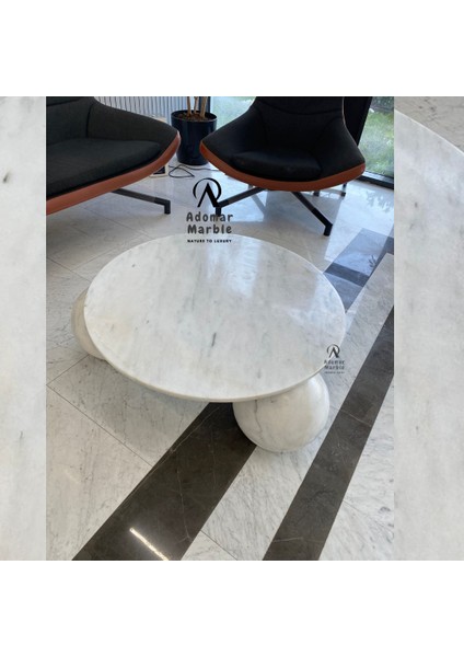 Beyaz Mermer Yuvarlak Orta Sehpa (Çap 90 cm – Yükseklik 30 Cm) fırsatları
