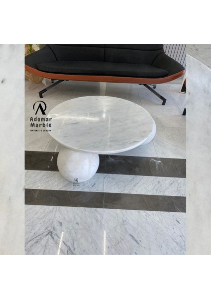 Beyaz Mermer Yuvarlak Orta Sehpa (Çap 90 cm – Yükseklik 30 Cm) indirimleri