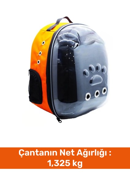 Geniş Fermuarlı Hava Alabilen Fileli Sırt Çantası, Turuncu, Evcil Hayvan Taşıma fiyatları