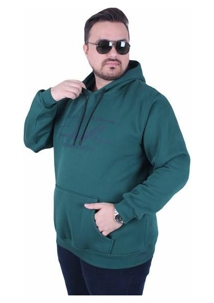 Büyük Beden 3ip Kapüşonlu Sweat Let's Go 25720 Neftı