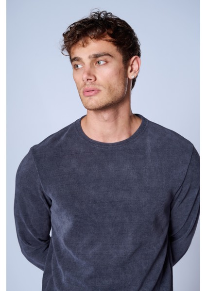 Esw 2951 Bisiklet Yaka Fitilli Erkek Sweat modelleri