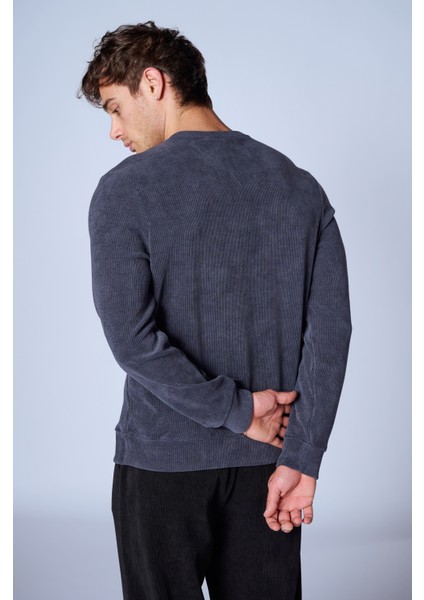 Esw 2951 Bisiklet Yaka Fitilli Erkek Sweat indirimleri