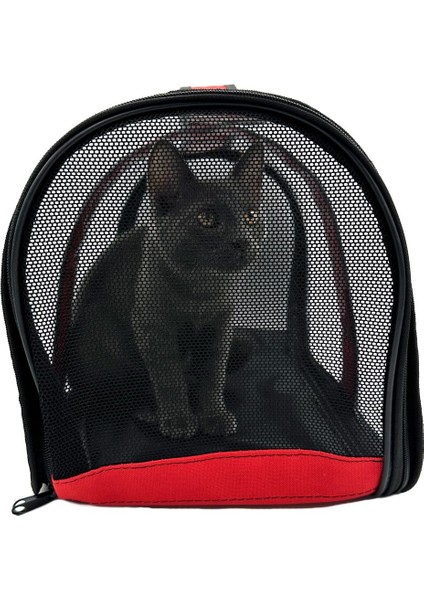 Şeffaf Omuz Askılı Fileli Evcil Hayvan Taşıma Çantası, Kırmızı Renk fırsatları