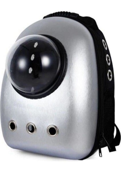 Gri Astronot Tasarımlı Evcil Hayvan Taşıma Çantası