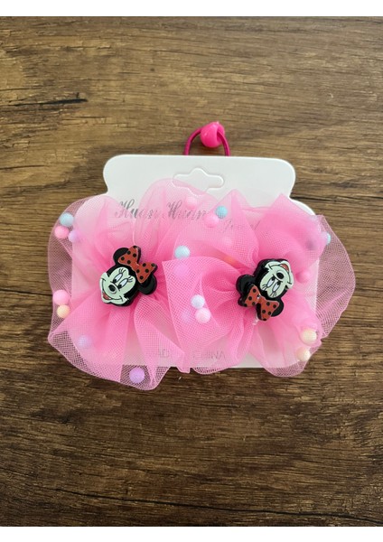 Kız Çocuk Minnie Mouse Mickey Mouse Boncuk Tüllü Simli 1 Çift Lastik Toka Mini Miki Maus fiyatları