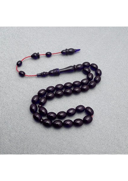 Usta Işçilikli Halkalı Imame Sıkma Kehribar Tespih