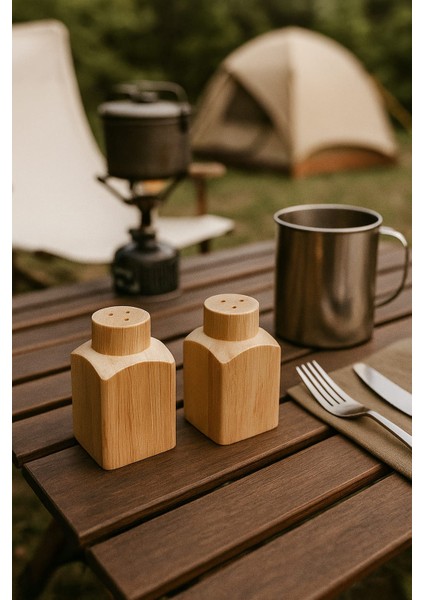 Bambu Tuzluk Ahşap 2'li Set Ev,kamp,outdoor Kullanım