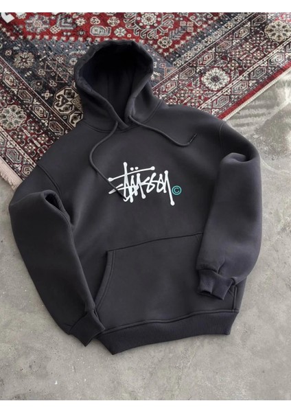 Monsi Üç Iplik Kapşonlu Baskılı Sweatshirt