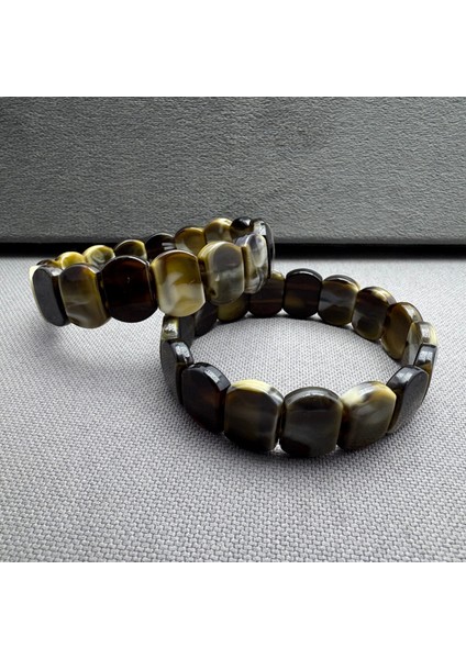 Yetişkin Kaplan Gözü Desenli Özel Döküm Unisex Sıkma Kehribar Bileklik fiyatları