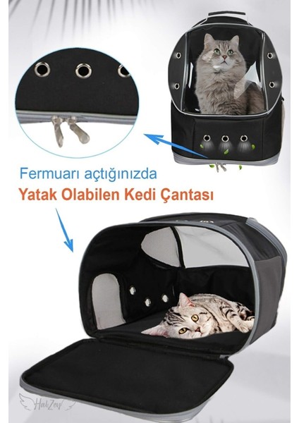13 Kanallı Büyük Boy Kedi Taşıma Çantası, Yatak Olabilen Siyah Sırt Çantası fırsatları