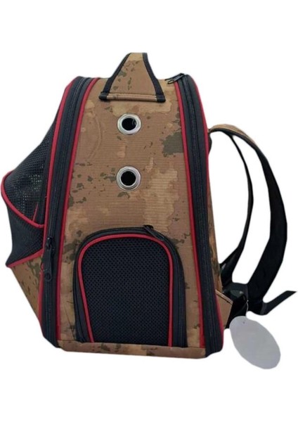 Yeşil Kamuflaj Desenli File Astronot Sırt Çantası, 40X30 Cm, Evcil Hayvan Taşıma.