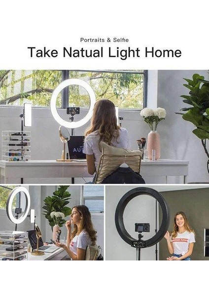Kuaför Makyaj Çekimleri Selfie Işığı Sürekli 14 Inç Işık 2m Stand fiyatları