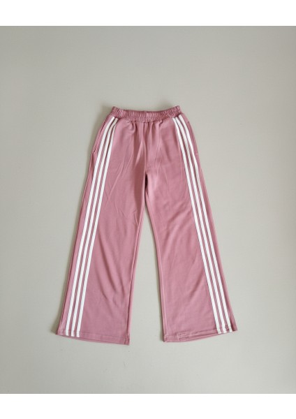 "athletic Club" Baskılı, Üç Çizgili Pembe-Beyaz Geniş Paça Kız Çocuk Eşofman Takımı indirimleri