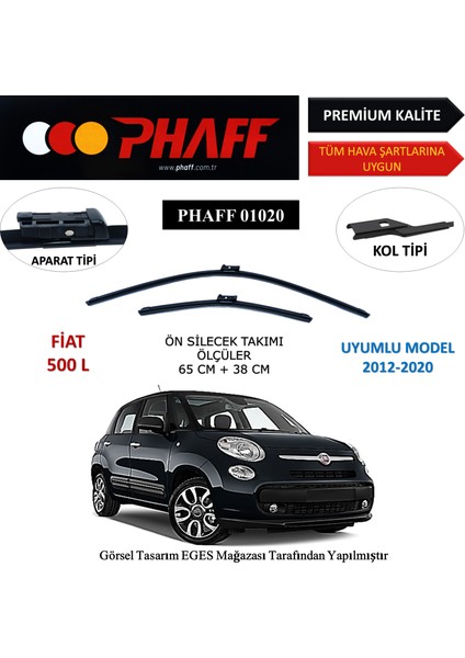 Fiat 500 L (2012-2020) Ön Silecek Süpürgesi 650MM + 380MM