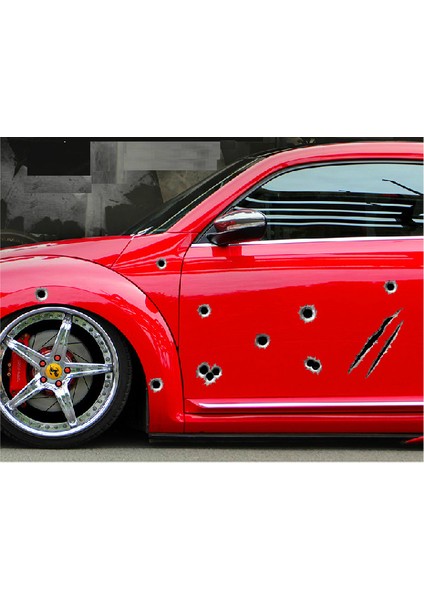 Motosiklet Araba Oto Çıkartmaları 3D Kurşun Delik Sticker fiyatları