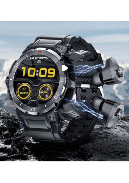 GT100 Kulaklıklı Saat 2in 1 Süper Amoled 1, 43 Inç Lityum Polimer Pil IP67 Su Geçirmez Seviye fiyatları