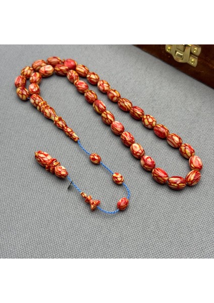 Dalgıç Usta Işçilikli Özel Seri Fransız Kırmızı Galalith ( Galanit ) Tespih