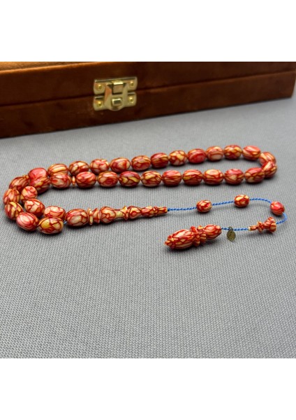 Dalgıç Usta Işçilikli Özel Seri Fransız Kırmızı Galalith ( Galanit ) Tespih fiyatları