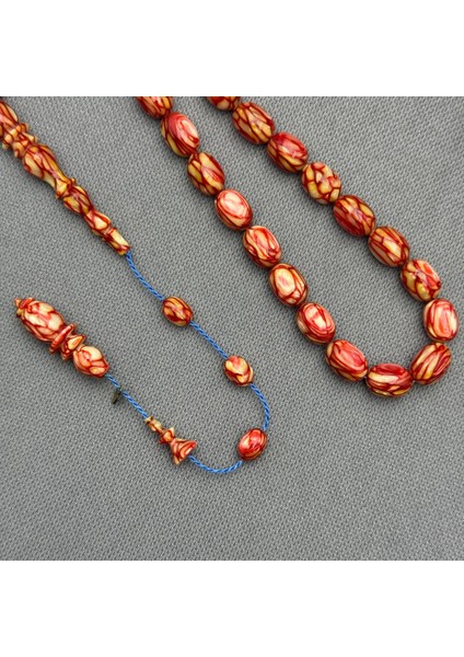 Dalgıç Usta Işçilikli Özel Seri Fransız Kırmızı Galalith ( Galanit ) Tespih indirimleri