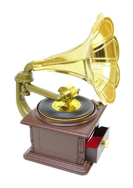Gramofon Müzik Kutusu Kurmalı Dekoratif Ev Ofis Hediyelik fırsatları