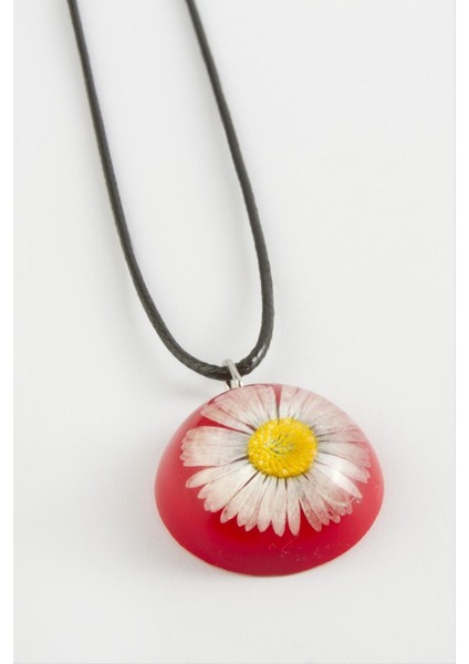 Zengezur Papatya Epoksi Kolye-Kırmızı fiyatları