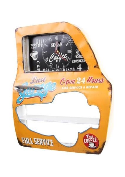 Dekoratif Garage Temalı Sarı Araba Kapısı Araba Kapısı Duvar Rafı fiyatları