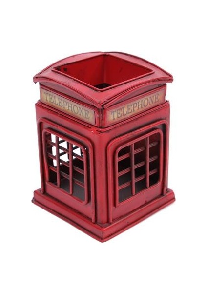 Dekoratif Metal Londra Telefon Kulübesi Kalemlik Vintage Hediyelik modelleri