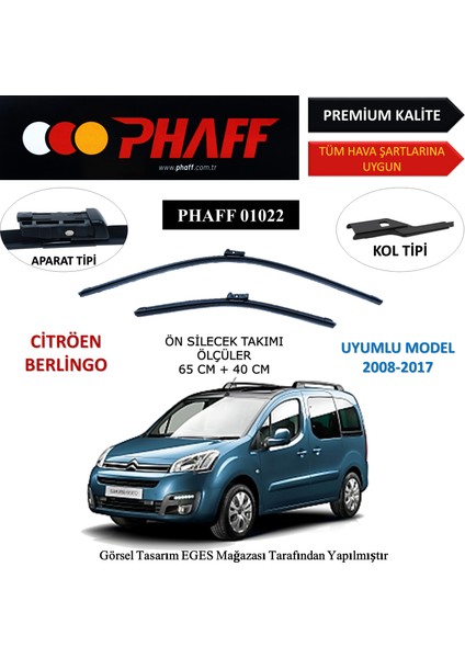 Citröen Berlingo (2009-2017) Ön Silecek Süpürgesi 650MM + 400MM