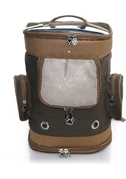 Yeşil Kedi ve Köpek Kanvas Taşıma Çantası 30X30X50 cm