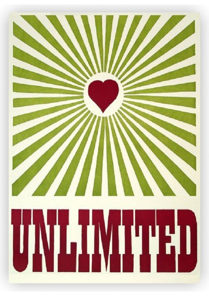 Unlimited Love Limitsiz Sınırsız Aşk Kalp Ahşap Poster 20X29 cm