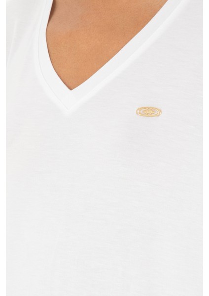 Kadın Beyaz Tişört Basic 50280019-VR013