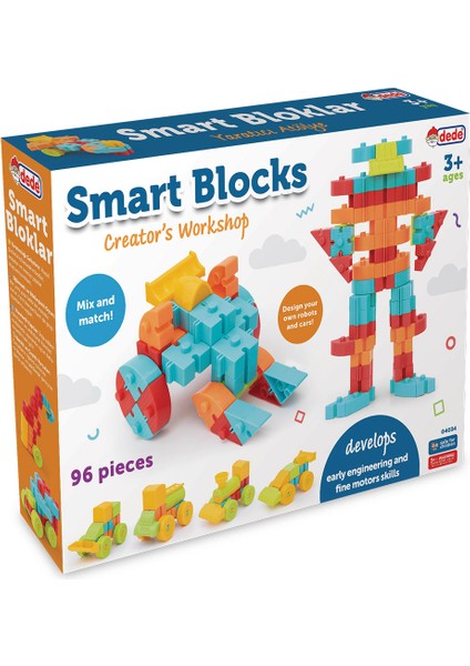 Smart Bloklar 96 Parça | Yaratıcı Yapı Bloğu LEGO Seti | Erken Mühendislik ve Ince Motor Becerileri modelleri