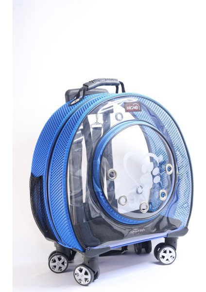 Mavi Renkli Tekerlekli Evcil Hayvan Taşıma Çantası, Pratik ve Hafif Model modelleri