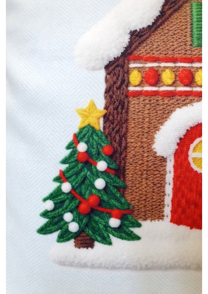 Kardan Masal Yeni Yıl Temalı Fitilli Kadife Kırlent Kılıfı - 43X43CM modelleri