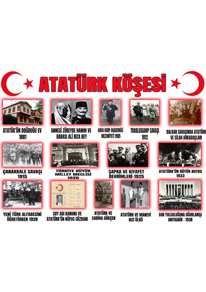Atatürk Köşesi 100X140 cm Vinil Branda Net Görüntüler