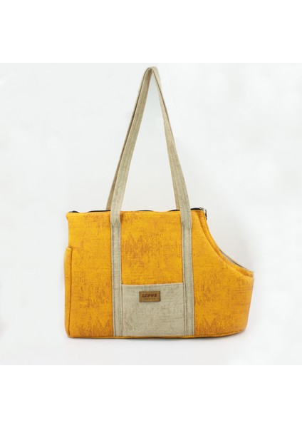 Sarı Renkli El ve Omuz Taşıma Çantası, Evcil Hayvanlar Için Pratik Kullanım