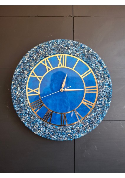 Duvar Saati - 35CM - Modern Dekoratif Duvar Saati - Epoksi Duvar Saati - El Yapımı Duvar Saati fırsatları