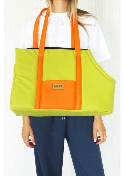 Sarı Renkli El ve Omuz Taşıma Çantası, Evcil Hayvanlar Için Pratik Kullanım