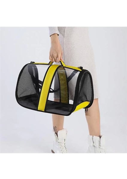 Şeffaf Kedi ve Köpek Taşıma Çantası, Büyük Boy, Çok Renkli, Seyahat Kolaylığı Sağlar