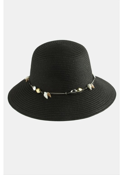 Zengezur Deniz Kabuğu Hasır Şapka-Siyah fiyatları