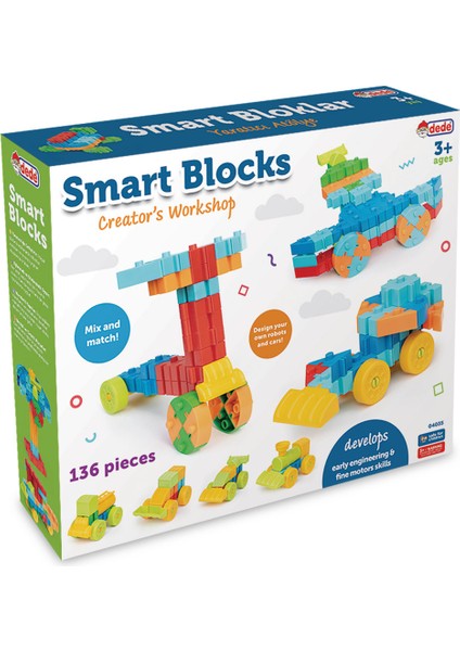 Smart Bloklar 136 Parça | Yaratıcı Yapı Bloğu Seti | Erken Mühendislik ve Ince Motor Becerileri fiyatları