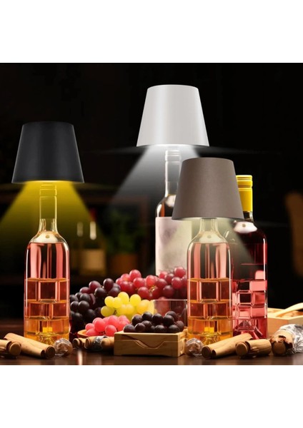 Kablosuz Şişe Lambası - Şarjlı Abajur Masa Işığı Dokunmatik Şişe Için LED Siyah Beyaz Seçenek indirimleri