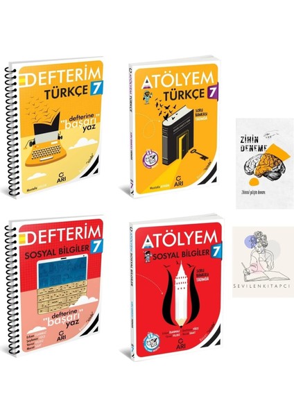 7.sınıf Türkçe-Sosyal Konu Anlatım Defter ve Atölyem Soru BANKASI+ZİHİNDENEME-KD239