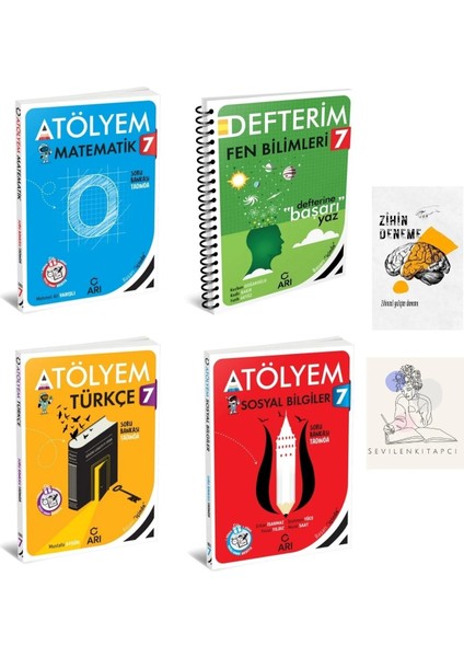7.sınıf Tüm Dersler Atölyem Soru BANKASI+ZİHİNDENEME-KD327
