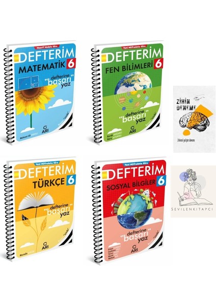 6.sınıf Tüm Dersler Konu Anlatım DEFTER+ZİHİNDENEME-KD89