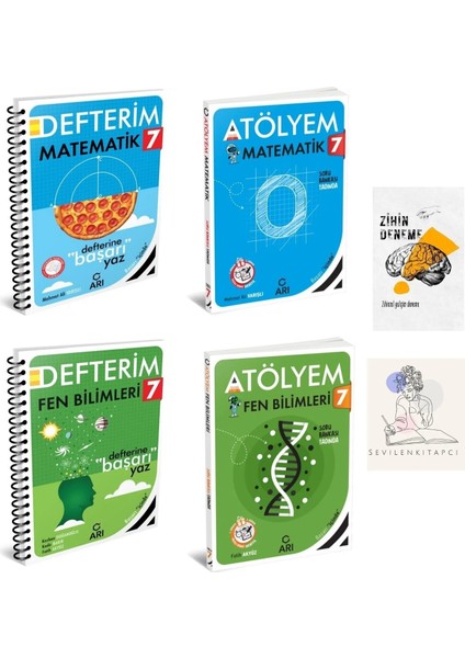 7.sınıf Mat-Fen Konu Anlatım Defter ve Atölyem Soru BANKASI+ZİHİNDENEME-KD135