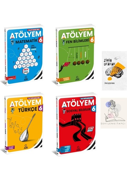 6.sınıf Tüm Dersler Atölyem Soru BANKASI+ZİHİNDENEME-KD172