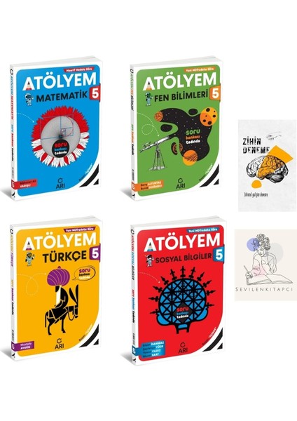 5.sınıf Tüm Dersler Atölyem Soru BANKASI+ZİHİNDENEME-KD117