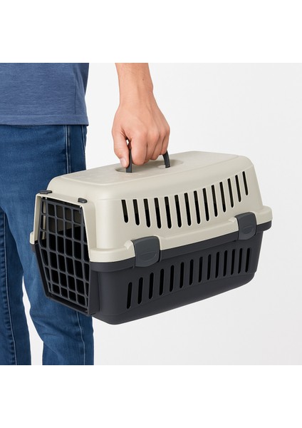 Siyah Plastik Taşıma Kabı, Kedi ve Köpekler Için Hafif ve Güvenli Seyahat Çantası