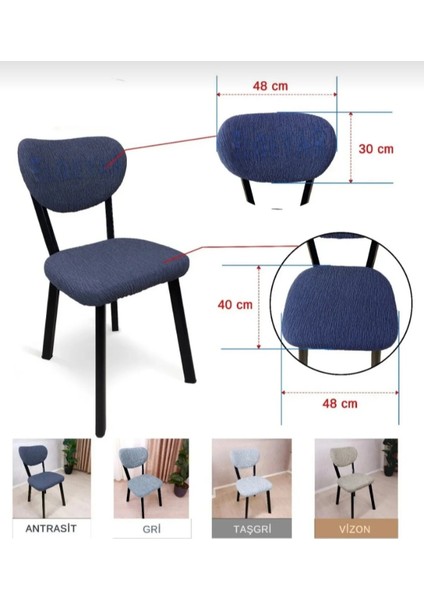 Kaliteli Elma Sandalye Kılıfı, Esnek Lastikli , Bohem Sandalye Kılıfı ( 6 Adet Sandalye Için) fırsatları